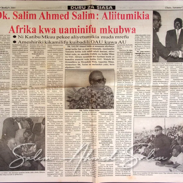 Uhuru October 9 2001