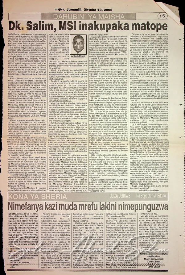 Majira October 13 2002