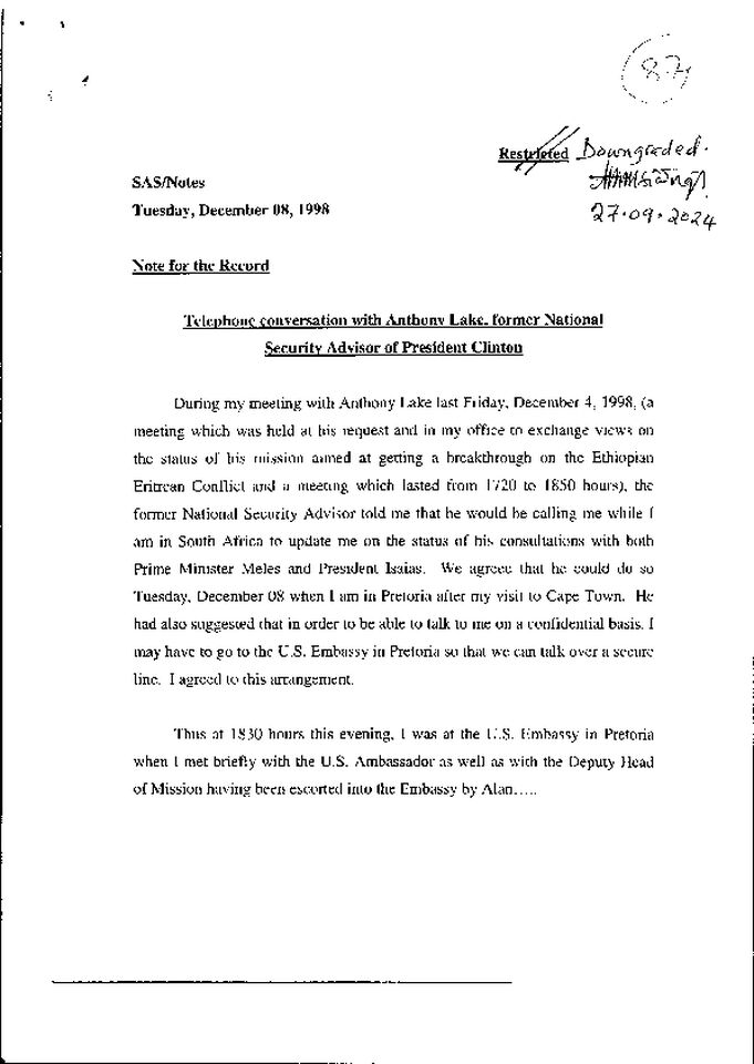 SAS-Notes-December-8-1998-Telephone-Conversation-with-Anthony-Lake-Former-National-Security-Advisor-to-President-Clinton.pdf