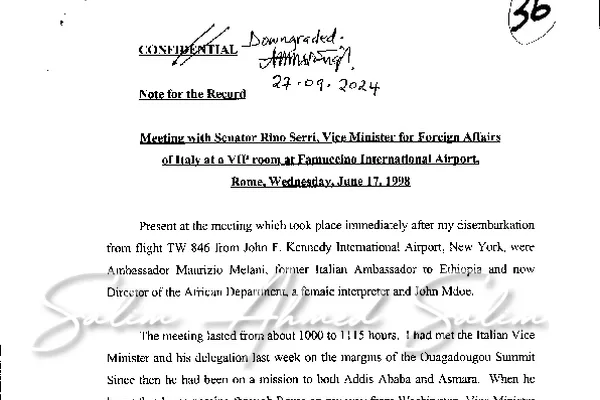 Meeting with Senator Rino Serri Vice Minister for Foreign Affairs of Italy