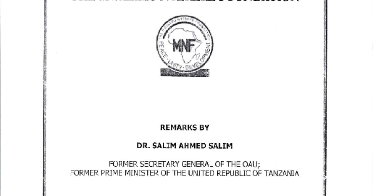 Conferment of the Martin Luther King Jr. Drum… Salim Ahmed Salim